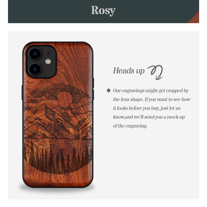 A Captivating Landscape Painting, Classic Engraved Wood & TPU Case - Artisanal Cover for Apple iPhone