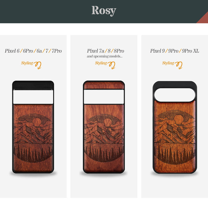 A Captivating Landscape Painting, Classic Engraved Wood & TPU Case - Artisanal Cover for Google Pixel