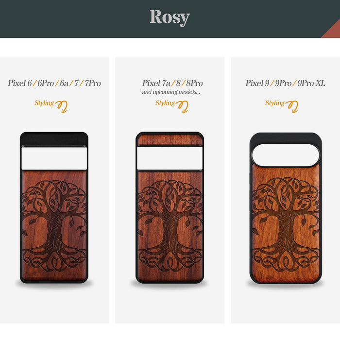 The Celtic Tree of Life, Classic Engraved Wood & TPU Case - Artisanal Cover for Google Pixel