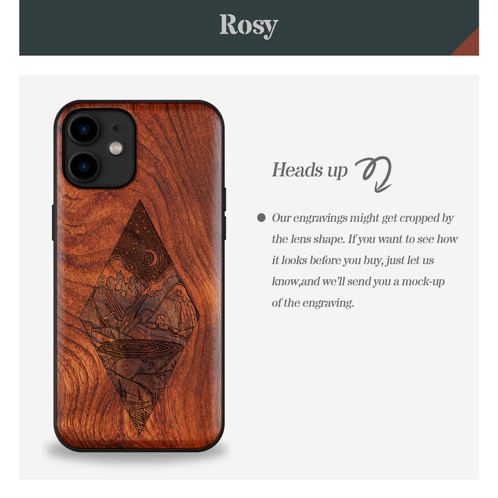 A Glimpse into the Starlit Wilderness, Classic Engraved Wood & TPU Case - Artisanal Cover for Apple iPhone