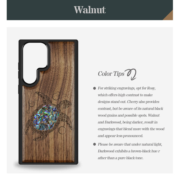 The Maori Turtle Hand-Inlaid Wood & Mother of Pearl Case Samsung Galaxy Artisanal Case View