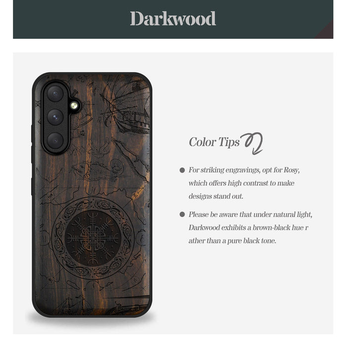 Legacy of the North, Classic Engraved Wood & TPU Case - Artisanal Cover for Samsung Galaxy