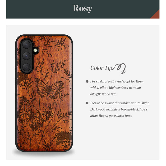 A Dance of Nature, Classic Engraved Wood & TPU Case - Artisanal Cover for Samsung Galaxy