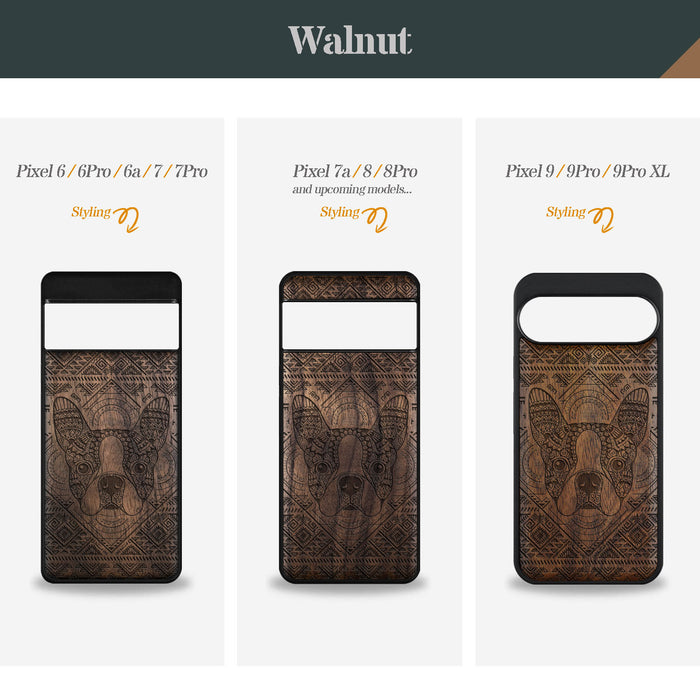 Boston Terrier Brilliance, Classic Engraved Wood & TPU Case - Artisanal Cover for Google Pixel