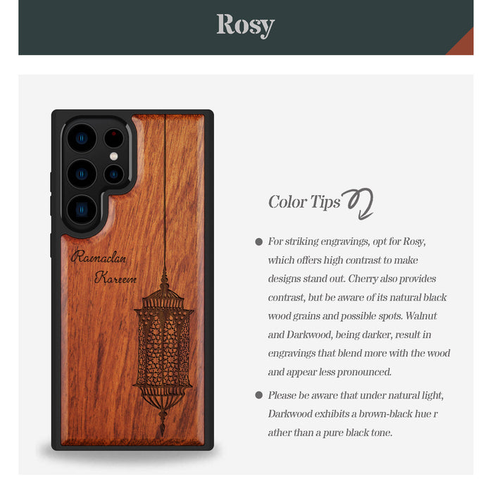 Luminous Blessings, Classic Engraved Wood & TPU Case - Artisanal Cover for Samsung Galaxy