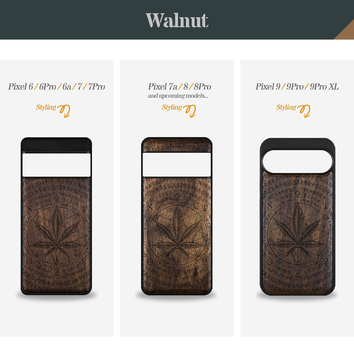 Sacred Botany, Classic Engraved Wood & TPU Case - Artisanal Cover for Google Pixel