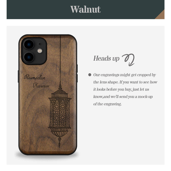 Ramadan Kareem and the Engraved Lantern, Classic Engraved Wood & TPU Case - Artisanal Cover for Apple iPhone