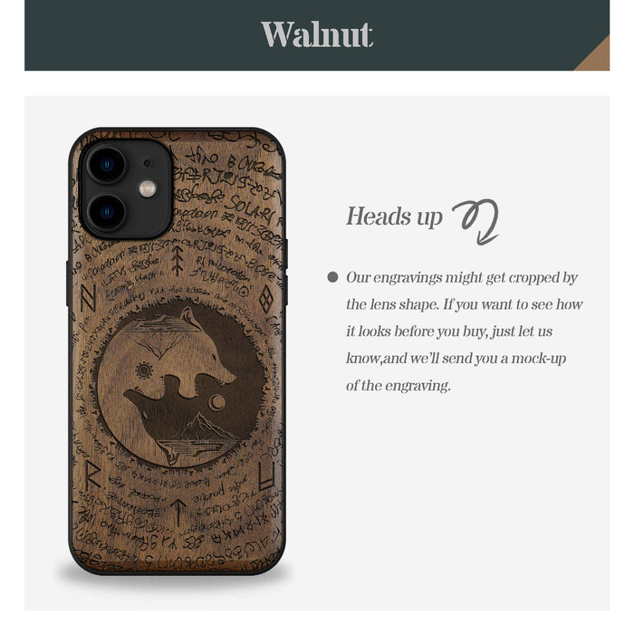 A Yin-Yang Journey, Classic Engraved Wood & TPU Case - Artisanal Cover for Apple iPhone