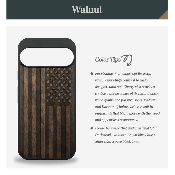 Bold Glory, Classic Engraved Wood & TPU Case - Artisanal Cover for Google Pixel