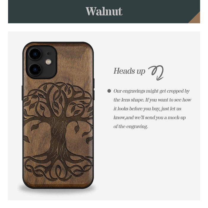 The Celtic Tree of Life, Classic Engraved Wood & TPU Case - Artisanal Cover for Apple iPhone