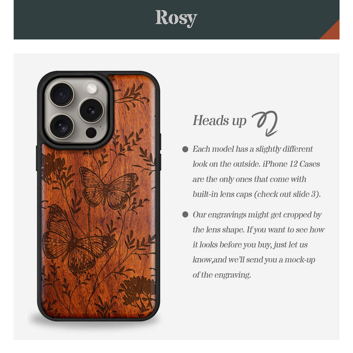 A Dance of Nature, Classic Engraved Wood & TPU Case - Artisanal Cover for Apple iPhone