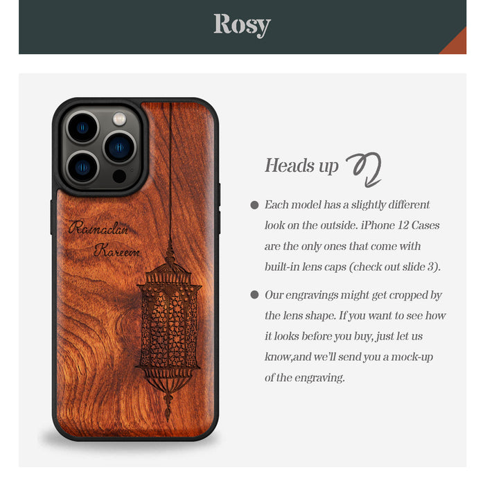 Luminous Blessings, Classic Engraved Wood & TPU Case - Artisanal Cover for Apple iPhone