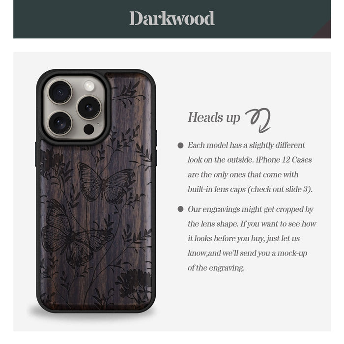 A Dance of Nature, Classic Engraved Wood & TPU Case - Artisanal Cover for Apple iPhone