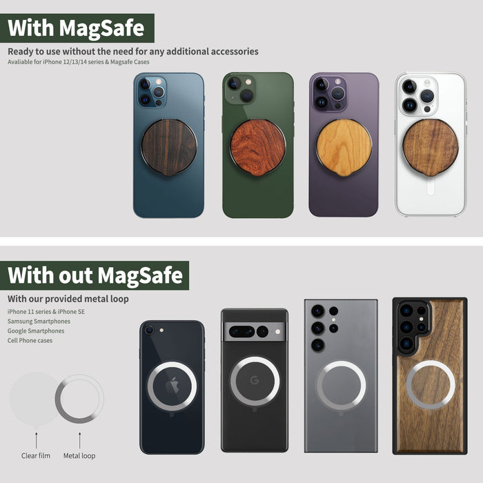 Magnetic Wood Kickstand/Grip for iPhone