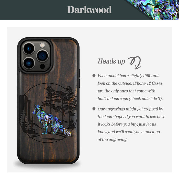 A Journey Through the Forest, Hand-Inlaid Wood & Mother of Pearl Case - Artisanal Cover for Apple iPhone