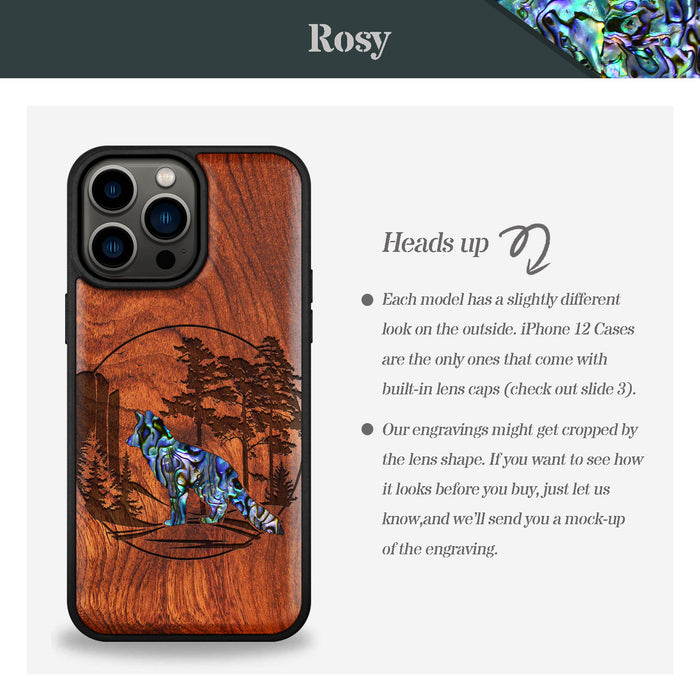 A Journey Through the Forest, Hand-Inlaid Wood & Mother of Pearl Case - Artisanal Cover for Apple iPhone