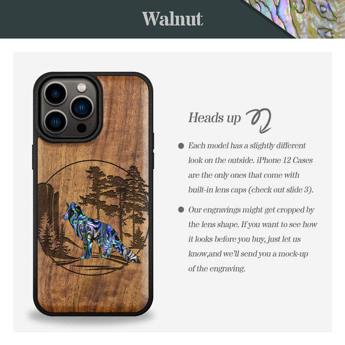 A Journey Through the Forest, Hand-Inlaid Wood & Mother of Pearl Case - Artisanal Cover for Apple iPhone