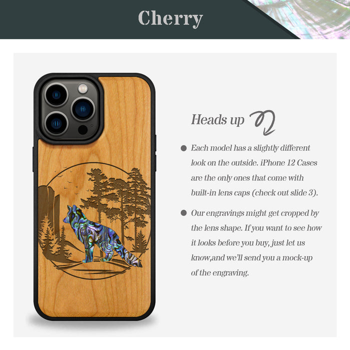 A Journey Through the Forest, Hand-Inlaid Wood & Mother of Pearl Case - Artisanal Cover for Apple iPhone