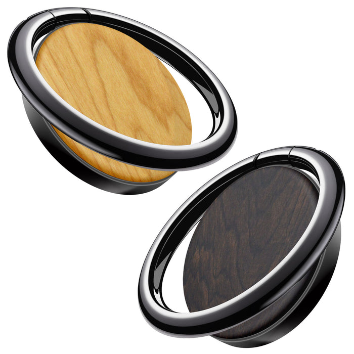 Wood Finger Ring Kickstand/Grip for iPhone, Galaxy and Pixel