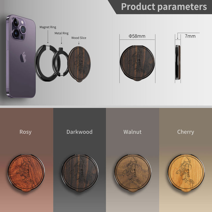 Magnetic Wood Kickstand/Grip for iPhone