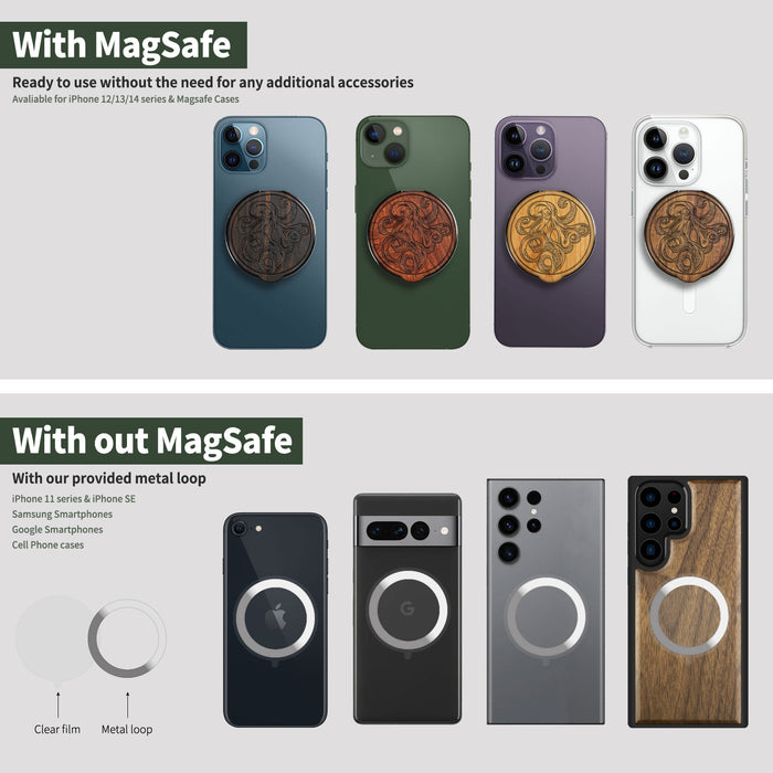 Magnetic Wood Kickstand/Grip for iPhone