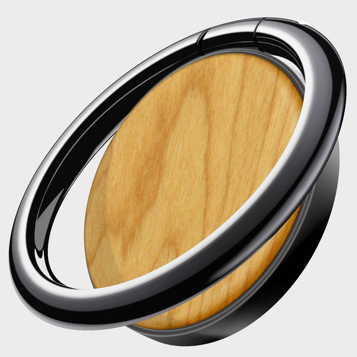 Wood Finger Ring Kickstand/Grip for iPhone, Galaxy and Pixel