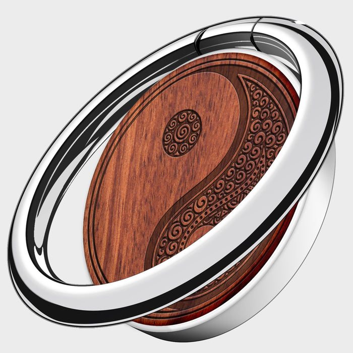 Wood Finger Ring Kickstand/Grip for iPhone, Galaxy and Pixel