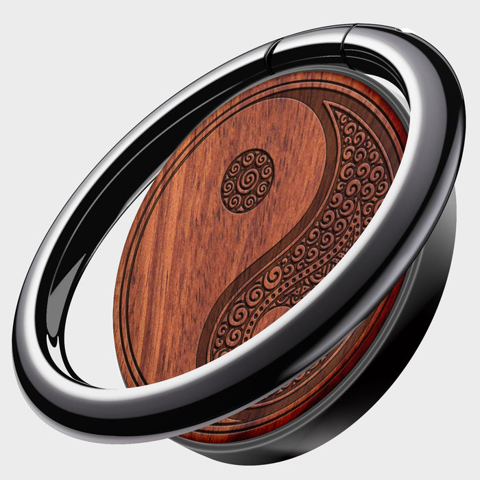 Wood Finger Ring Kickstand/Grip for iPhone, Galaxy and Pixel