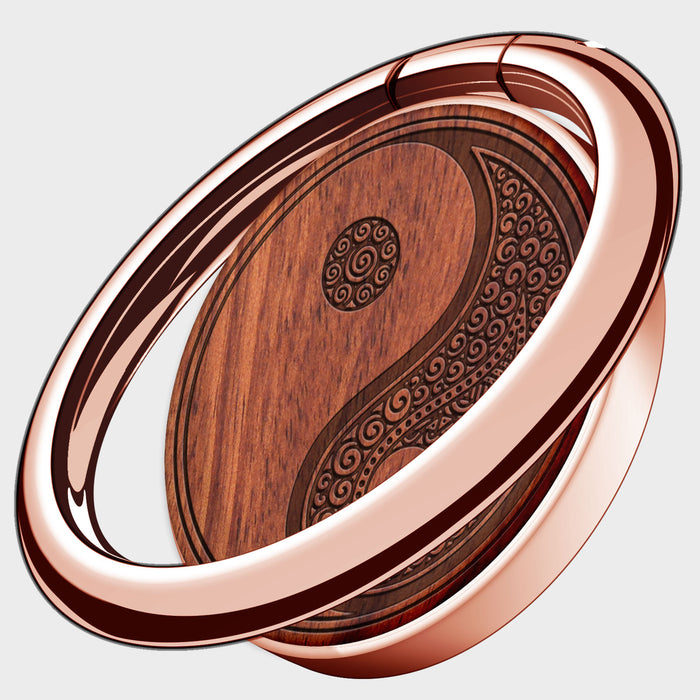 Wood Finger Ring Kickstand/Grip for iPhone, Galaxy and Pixel