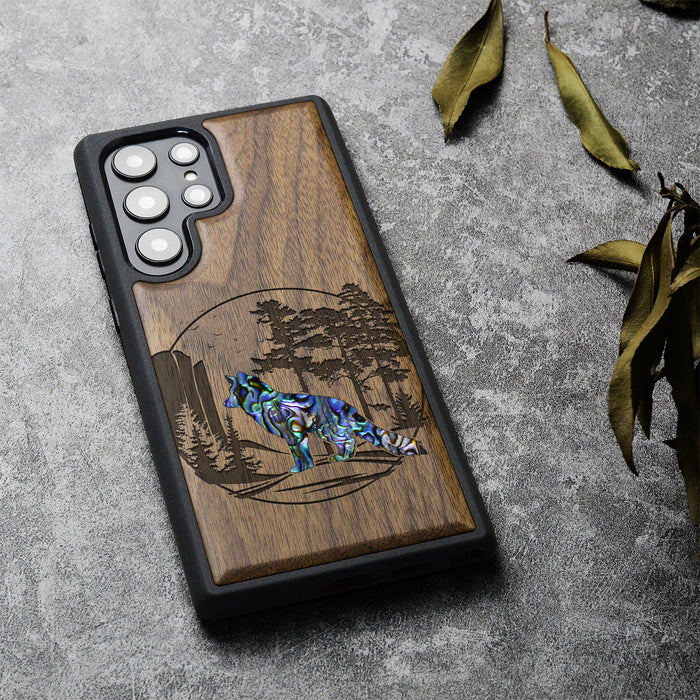 A Journey Through the Forest, Hand-Inlaid Wood & Mother of Pearl Case - Artisanal Cover for Samsung Galaxy