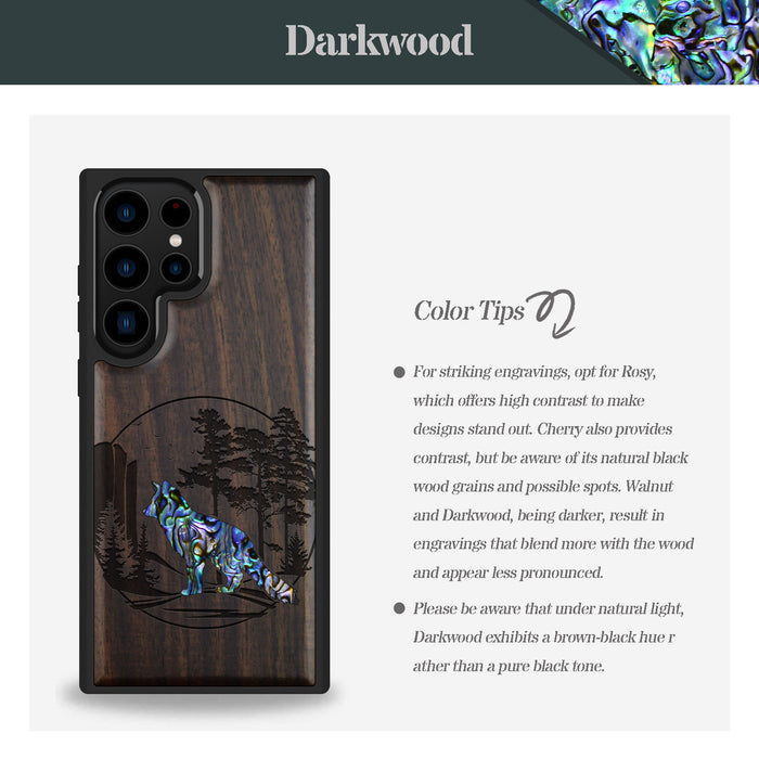 A Journey Through the Forest, Hand-Inlaid Wood & Mother of Pearl Case - Artisanal Cover for Samsung Galaxy