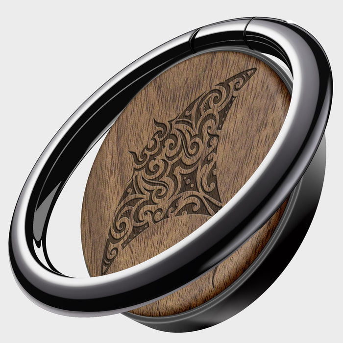 Wood Finger Ring Kickstand/Grip for iPhone, Galaxy and Pixel