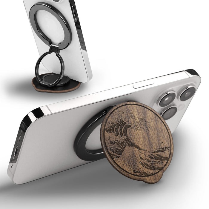 Magnetic Wood Kickstand/Grip for iPhone