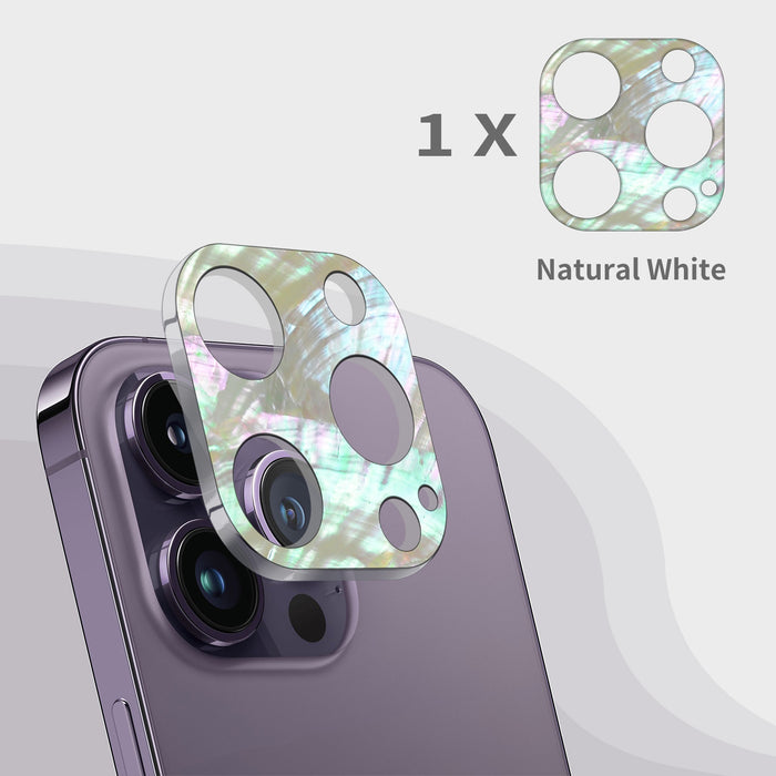 Hand-Inlaid Mother of Pearl Camera Lens Protector for Apple iPhone