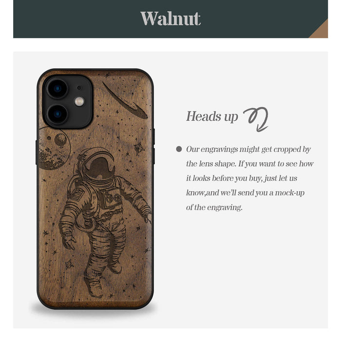 A Celestial Odyssey, Classic Engraved Wood & TPU Case - Artisanal Cover for Apple iPhone