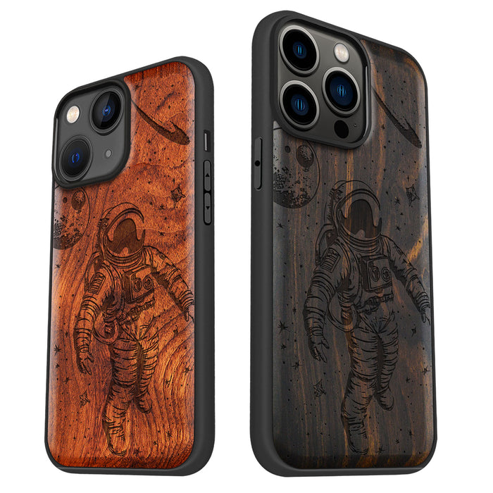 A Celestial Odyssey, Classic Engraved Wood & TPU Case - Artisanal Cover for Apple iPhone