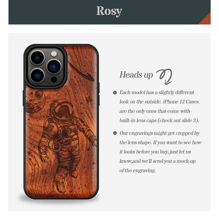 A Celestial Odyssey, Classic Engraved Wood & TPU Case - Artisanal Cover for Apple iPhone