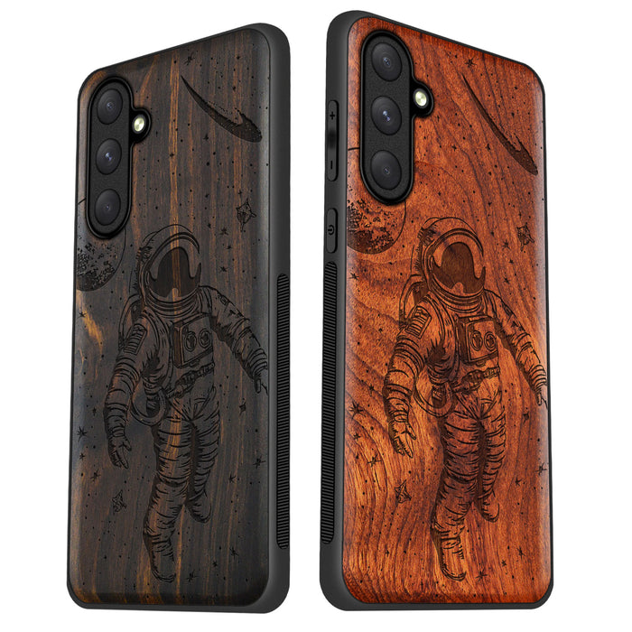 A Celestial Odyssey, Classic Engraved Wood & TPU Case - Artisanal Cover for Samsung Galaxy