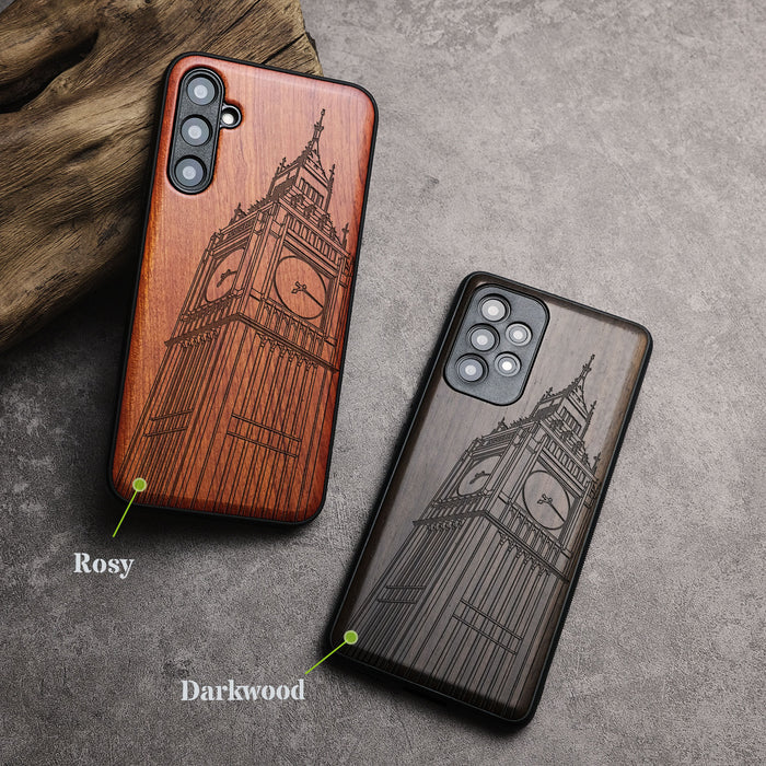 The Big Ben of London, Classic Engraved Wood & TPU Case - Artisanal Cover for Samsung Galaxy